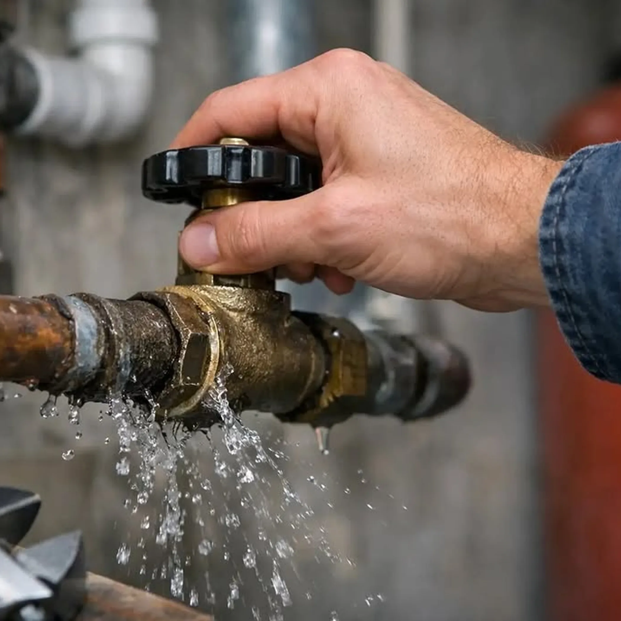 leaking pipe during plumbing emergency